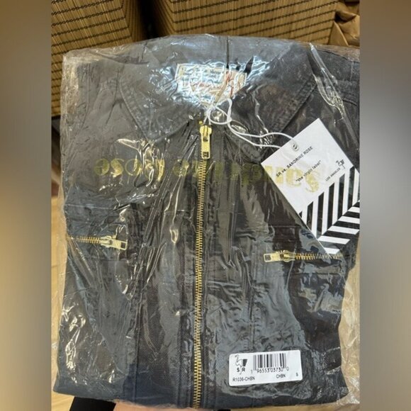 NWT - SANDRINE ROSE x FREE PEOPLE BLACK & GOLD JUMPSUIT- Size small - Picture 5 of 16